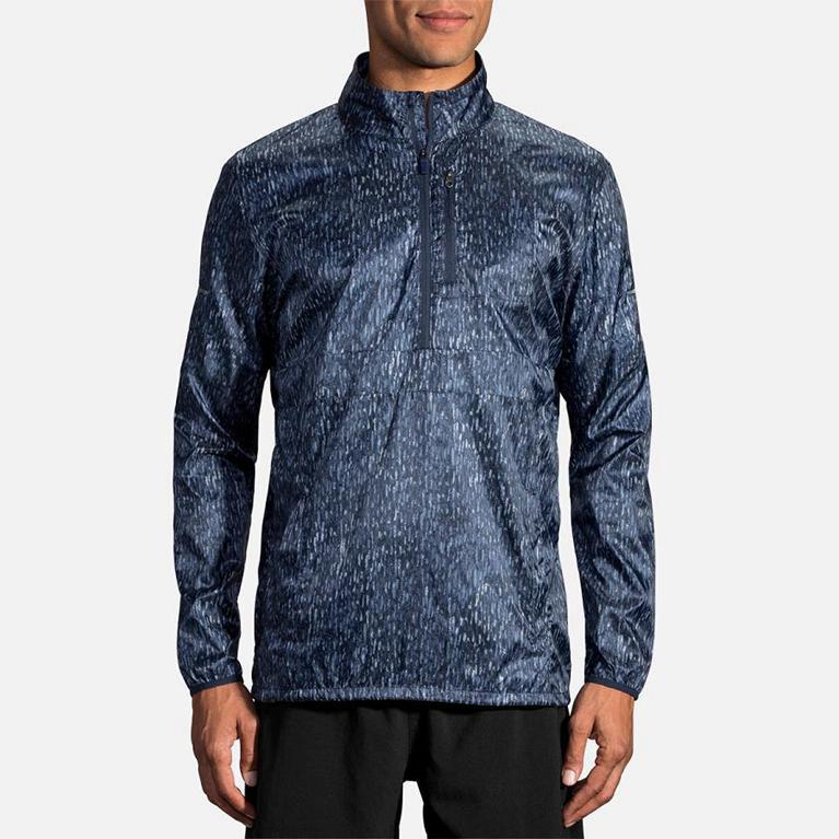 Brooks Men's LSD Pullover Running Jackets - Blue (XFMW40583)